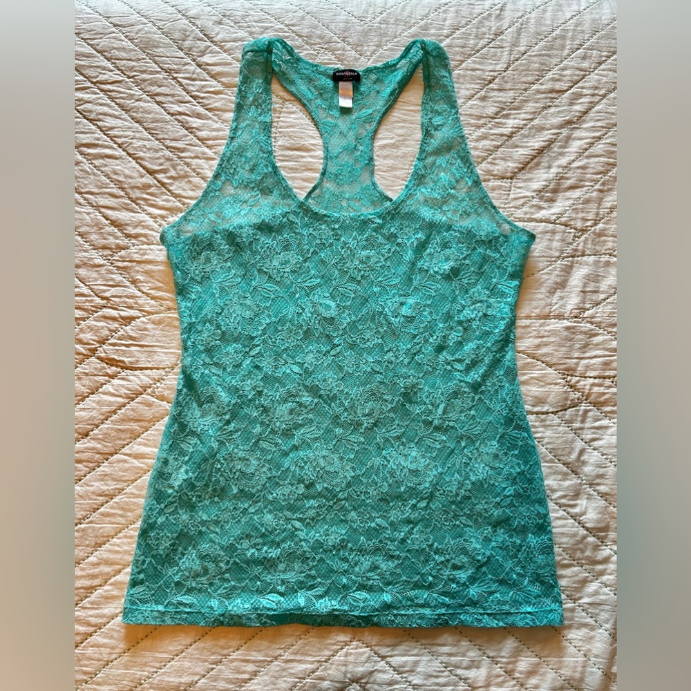 Cosabella Turquoise Lace Tank size L
